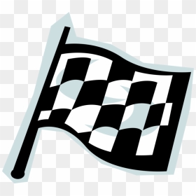 Vector Illustration Of Checkered Or Chequered Flag, HD Png Download - racing flags png