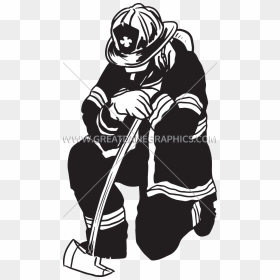 Firefighter Drawing Black And White Clip Art - Firefighter Drawing, HD Png Download - firefighter png