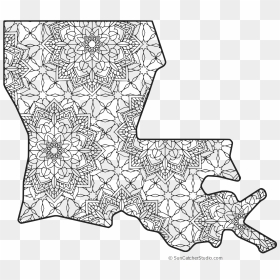 Louisiana Drawing Stencil - Alabama Coloring Pages Adults, HD Png Download - louisiana outline png