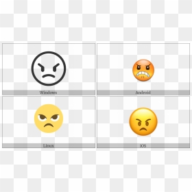 Angry Face On Various Operating Systems - Portable Network Graphics, HD Png Download - angry face emoji png