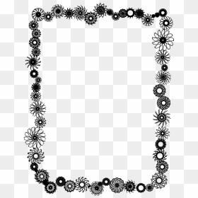 Flower Frame Clipart - Black And White Flower Border Clipart, HD Png Download - black picture frame png