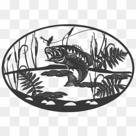 Transparent Black Bass Png - Fishing Metal Art, Png Download - largemouth bass png