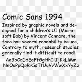 Comic Sans Example - Comic Sans Legibility, HD Png Download - sans face png