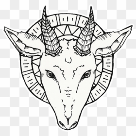 Cult Of The Nazarene - Goat Head Drawing Logo, HD Png Download - goat head png