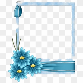 Floral Blue Frame Png File Download Free - Blue Flower Border Design, Transparent Png - blue frame png