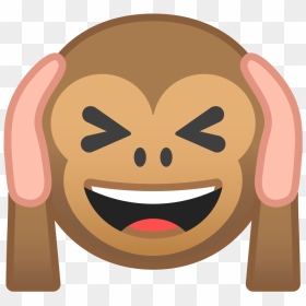 Hear No Evil Monkey Icon - Monkey Covering Ears Emoji, HD Png Download - evil mouth png