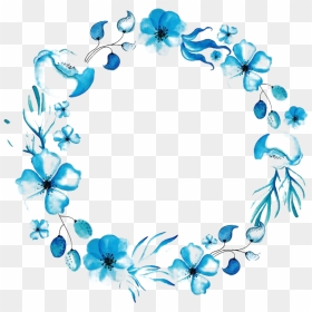 Floral Blue Frame Png Picture - Blue Floral Frame Png, Transparent Png - blue frame png