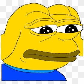 Sad Frog Face - Yellow Pepe The Frog, HD Png Download - pepe face png