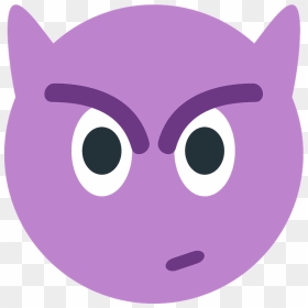Angry Face With Horns Emoji Clipart - Cartoon, HD Png Download - angry face emoji png