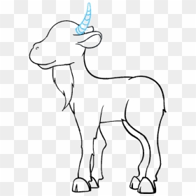 How To Draw Goat - Outline Images Of Goat Cartoon, HD Png Download - goat head png