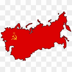 Flagmap Of Ussr - Soviet Union Flag Map, HD Png Download - soviet star png