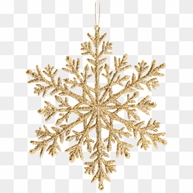 Snowflake With Glitter, Gold, 21cm - Glitter Gold Snowflake Png, Transparent Png - gold snowflake png
