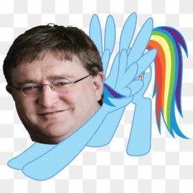 Gabe Newell, Rainbow Dash, Safe, Stretching - Gabe Newell, HD Png Download - gabe newell png