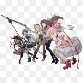 Puella Magi Madoka Magica Group 3 Render By Anouet-d5fmohk - Puella Magi Madoka Magica Png, Transparent Png - madoka magica png