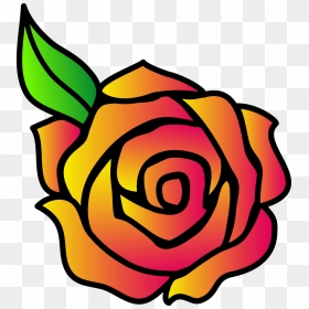 Draw A Cartoon Rose, HD Png Download - flower cartoon png
