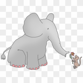 Elephant And Mouse Clip Art - Elephant Is Bigger Than A Mouse, HD Png Download - elephant silhouette png