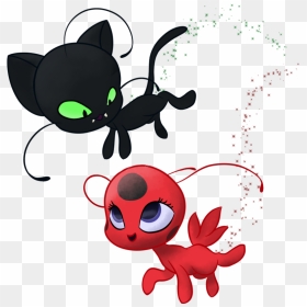 Drawing Ladybug Kwami Transparent Png Clipart Free - Drawing Ladybug And Cat Noir, Png Download - miraculous ladybug png