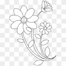 Transparent Draw Clipart - Art Flowers Draw, HD Png Download - flower line png