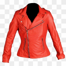 Red Leather Jacket Png High-quality Image - Women's Red Leather Jacket, Transparent Png - leather jacket png