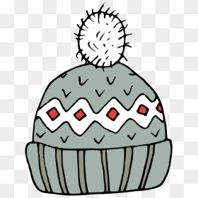 Hand Painted A Gray Hat Winter Transparent Decorative - Winter Hat Clipart Png, Png Download - winter hat png