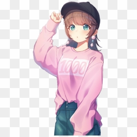 Anime Girl With Cap, HD Png Download - scumbag steve hat png
