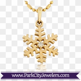 Snowflake Ring Diamond Necklace, HD Png Download - gold snowflake png