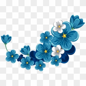 #bloom #flower #blue #frame #border #flowers #white - Blue Flower Border Png, Transparent Png - blue frame png
