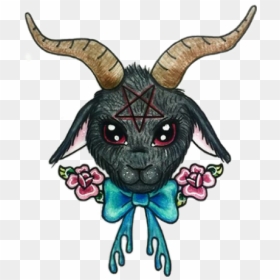 #goat #goathead #blackgoat #ziege #tattoo #tattoos, HD Png Download - goat head png