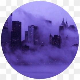 Aesthetic Circle Purple Skyline Cute - Iphone Aesthetic Purple Wallpaper Hd, HD Png Download - purple circle png