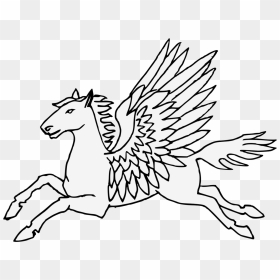 Line Art, HD Png Download - pegasus png