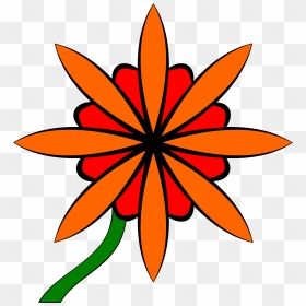 Red & Orange Flower Clip Arts - Twenty Five Objects Clip Art, HD Png Download - orange flower png