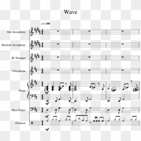 Wave Sheet Music For Piano, Alto Saxophone, Baritone - Alto Sax Sheet Music, HD Png Download - music waves png