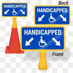 Handicapped Parking Arrow Coneboss Sign Clipart , Png - Sign, Transparent Png - handicap sign png