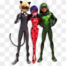 Chat Noir, Ladybug And Carapace - Nino And Adrien Miraculous, HD Png Download - miraculous ladybug png