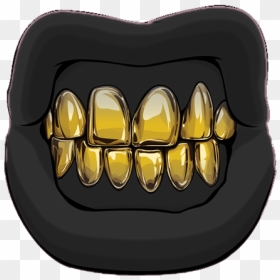 Gold Teeth Mouth Png, Transparent Png - gold lips png