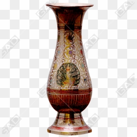 Flower Vase Glass Jasmine Gold Polished - Vase, HD Png Download - flower vase png