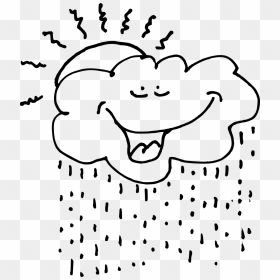 Rain Cloud Black And White Drawing Computer Icons - Clipart Picture Of Rainy Black And White Png, Transparent Png - cloud drawing png