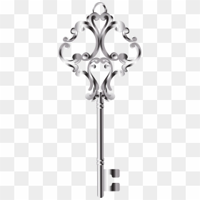 Silver Key Png Clip - Transparent Gold Key Png, Png Download - vintage key png