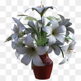 Bouquet De Fleurs Vase Transparent Fond Png, Png Download - flower vase png