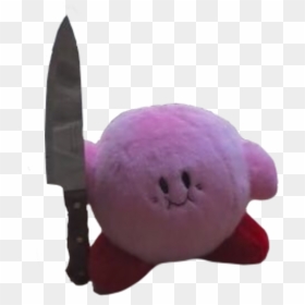Stuffed Toy Pink Purple Plush - Kirby With Knife, HD Png Download - cartoon knife png