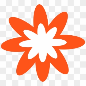 Dark Orange Burst Flower Clip Arts - Flower Favicon, HD Png Download - orange flower png