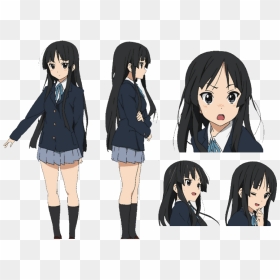 Mio Akiyama Name Icon - Full Body Anime Girl Side View, HD Png Download - k-on png