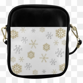 Silver And Gold Snowflakes On A White Background - Handbag, HD Png Download - gold snowflake png