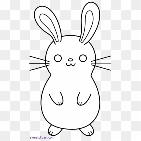 Transparent Rabbit Cartoon Png - Black And White Bunny Clipart, Png Download - white rabbit png