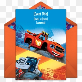 Free Blaze Birthday Invitations, HD Png Download - blaze and the monster machines png