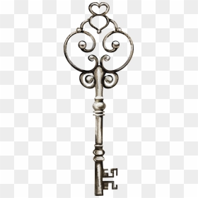 Skeleton Key And Flowers, HD Png Download - vintage key png