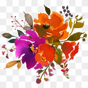 Hand Painted Fresh Orange Flower Png Transparent - Common Peony, Png Download - orange flower png