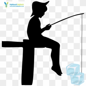 Kid Fishing Silhouette, HD Png Download - frozen ice cube png
