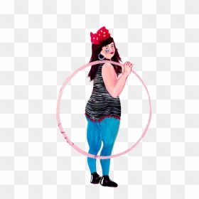 Hula Hoop Hooping Illustration - Girl, HD Png Download - hula hoop png