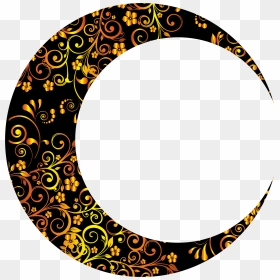 Gold Floral Crescent Mark Ii Big Image - Transparent Transparent Background Crescent Moon, HD Png Download - yellow moon png